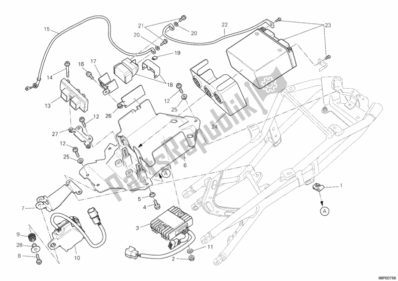 Alle onderdelen voor de Accu van de Ducati Streetfighter S 1100 2012